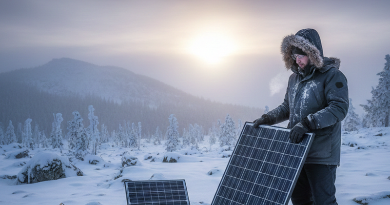 Winter survival: maximizing solar generator output in cold weather and low sunlight