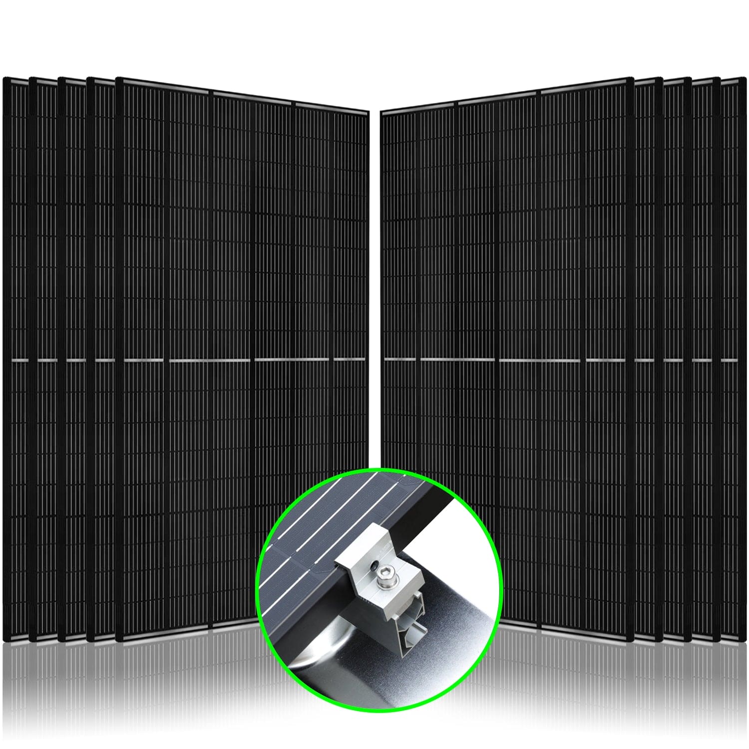 410 Watt Monocrystalline Solar Panel (10 Packs) With Solar Panel Mount Rack