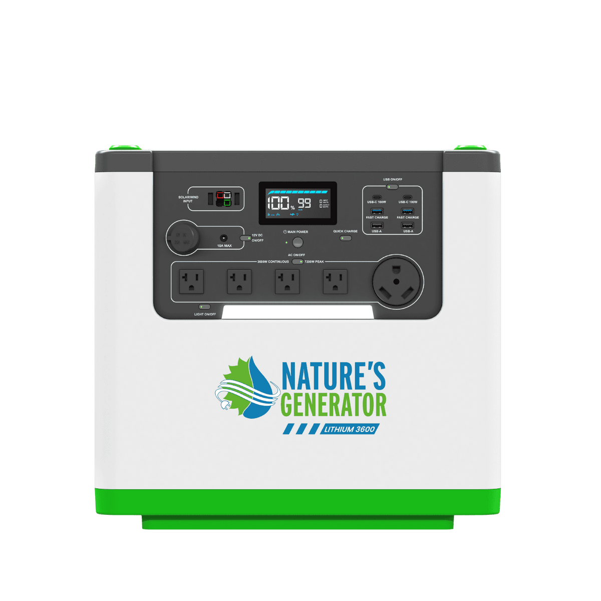 120V 3600W LiFePO4 Solar Power Station - Nature's Generator Lithium 3600