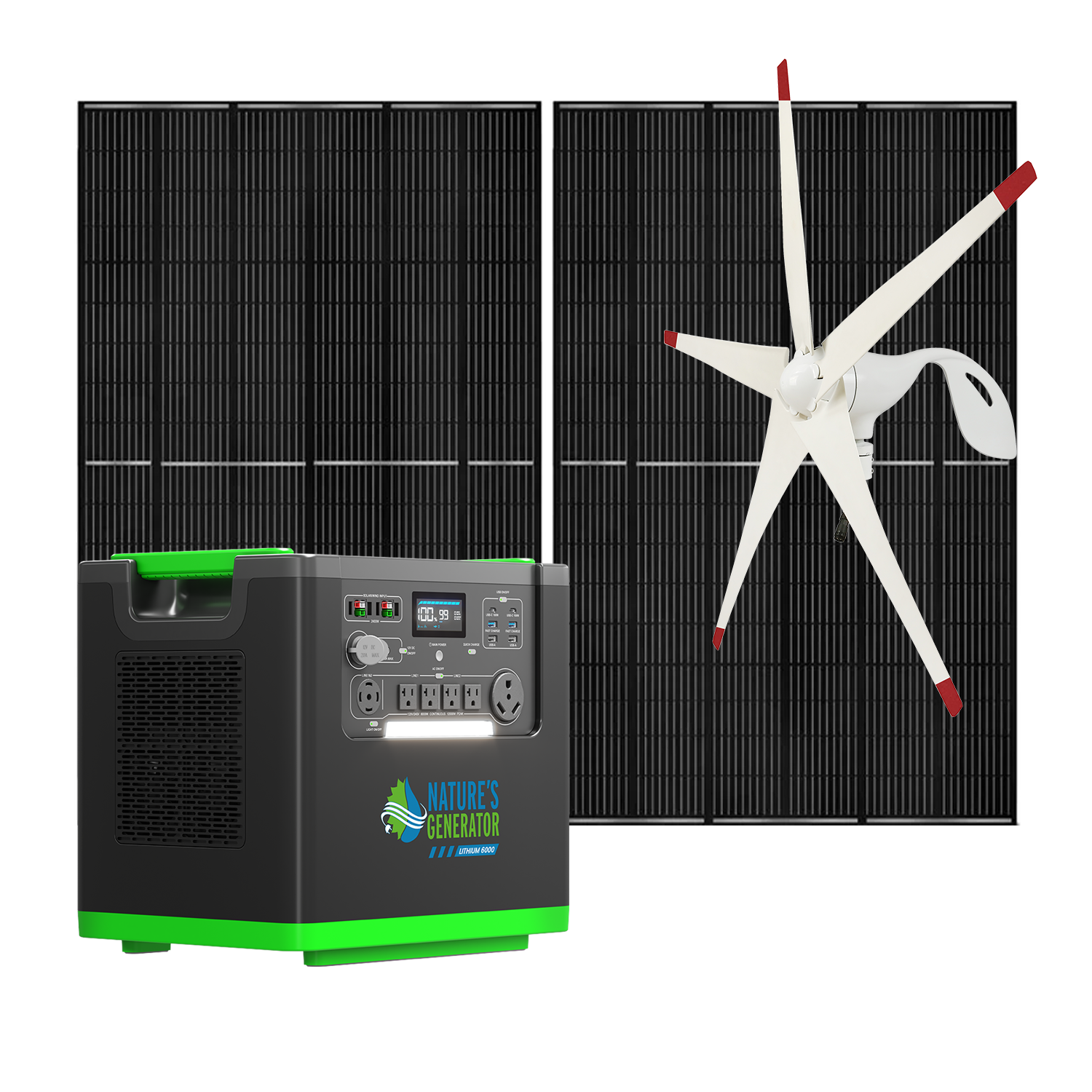 Lithium 6000 with Solar Panels and Wind Turbine
