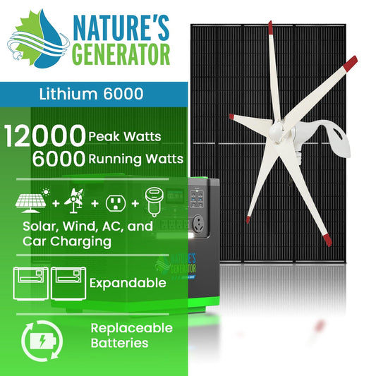 Product
Lithium 6000 with 2x 410W Rigid Panel and Wind Turbine