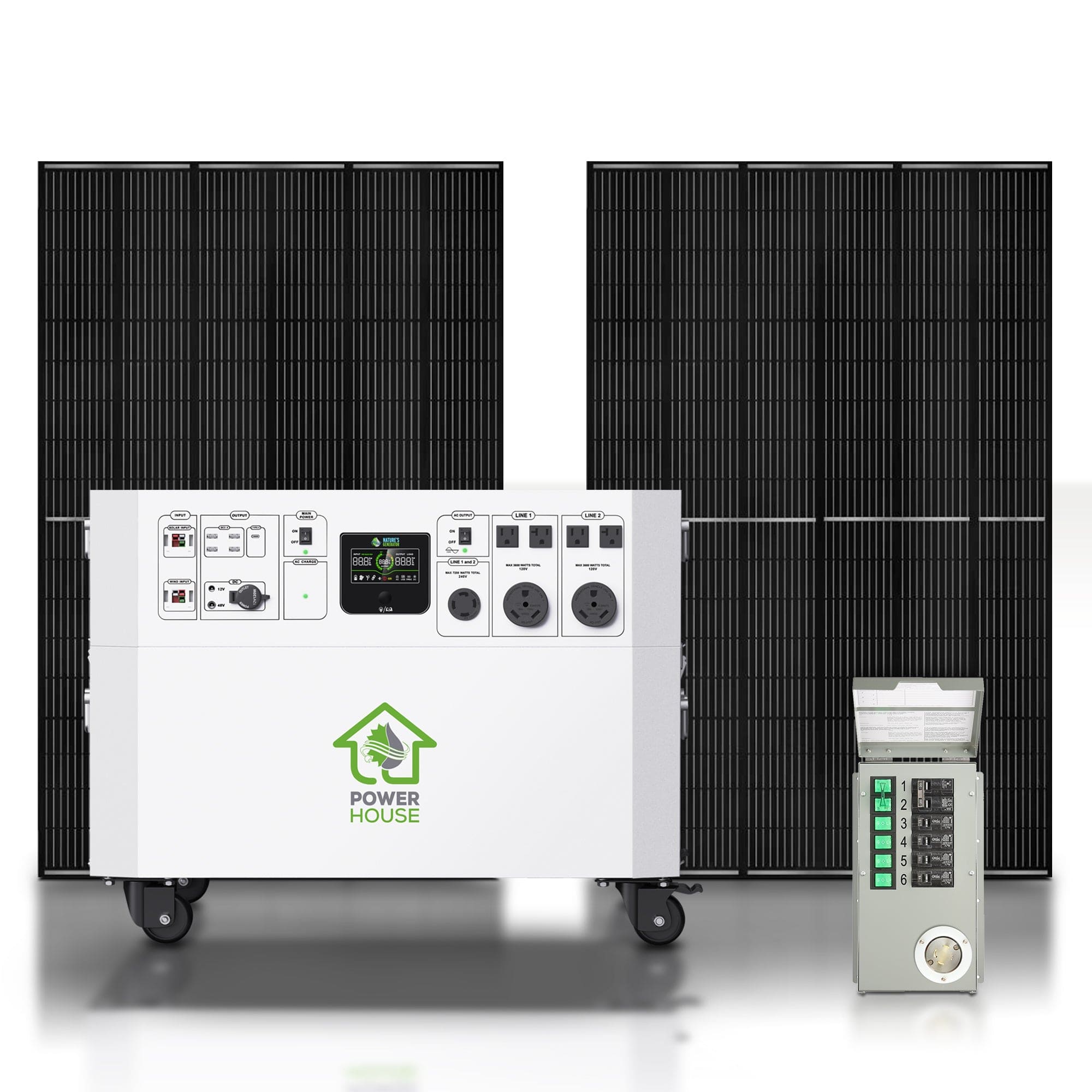 120V/240V 7200W Solar and Wind Generator for Home - Nature's Generator Powerhouse Gold PE System