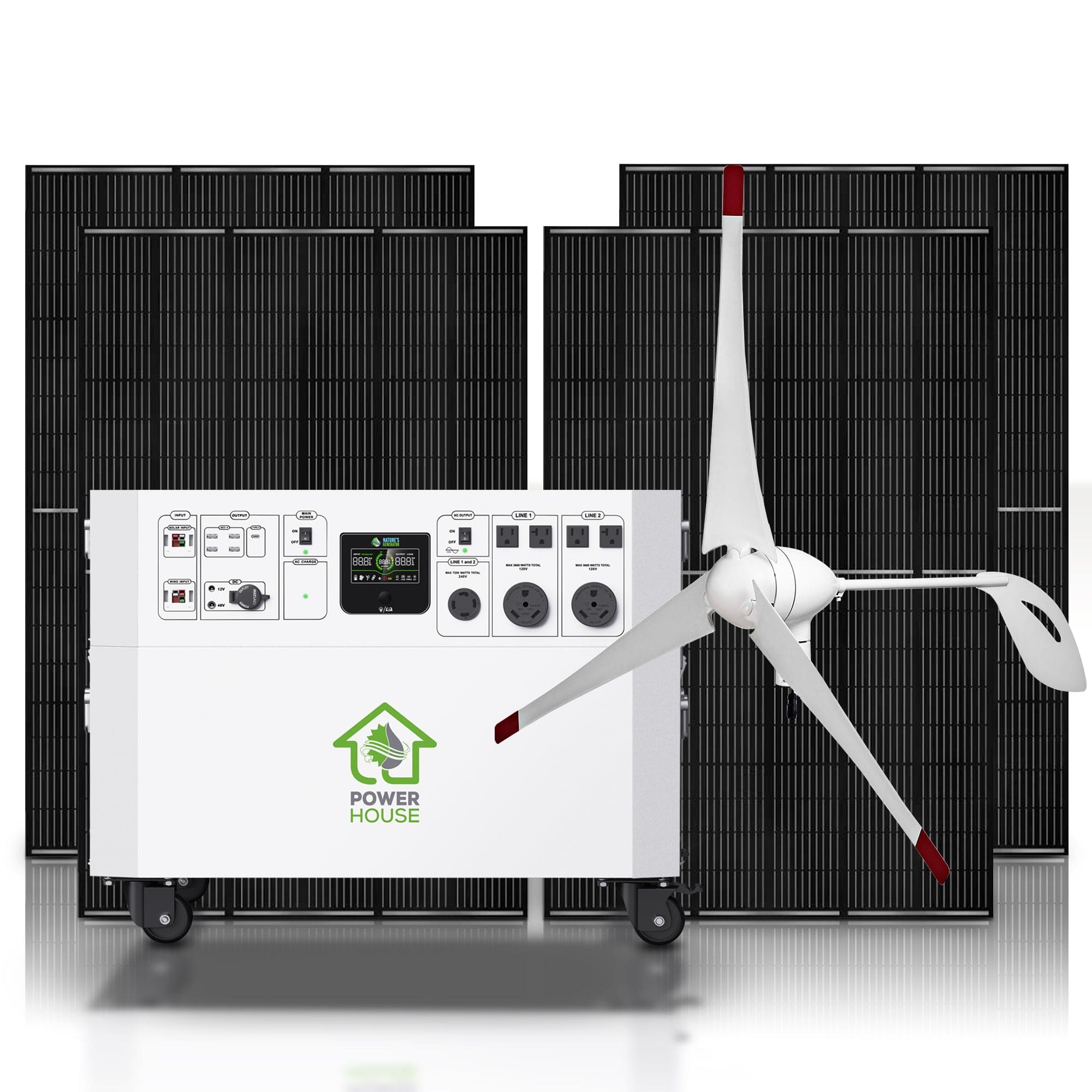 7200W Solar and Wind Generator for Home - Nature's Generator Powerhouse Gold Plus WE System