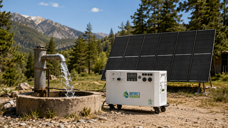 Nature's Generator - Off-Grid Water Security: Sizing Solar Generator Backup for 240V Deep Well Pumps