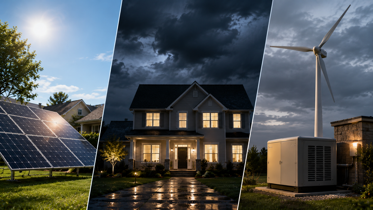 Nature's Generator - Solar vs. Wind vs. Gas: The Best Multi-Day Blackout Backup Strategy for Suburbs