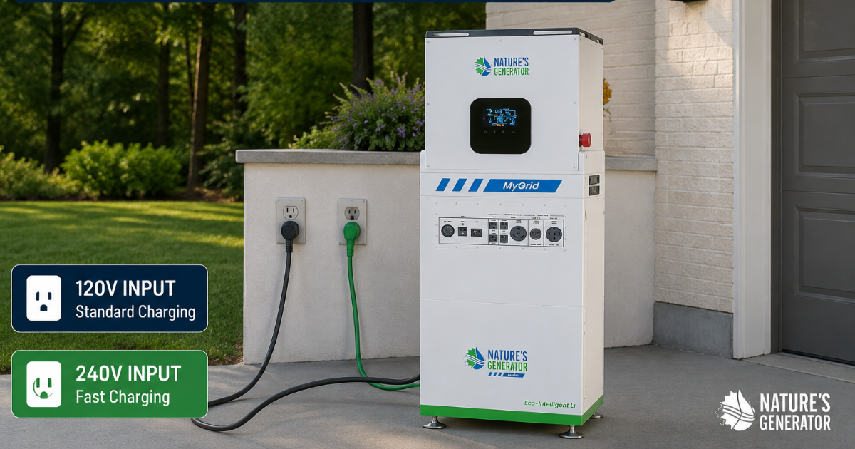 Standard vs. Fast Charging: Analyzing 120V vs. 240V Input on the MyGrid 10K