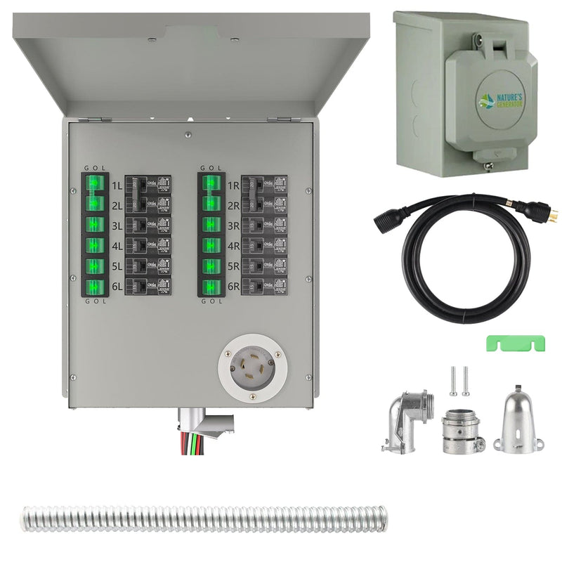 12-Circuit 120/240V 30A Non-Automatic Transfer Switch - Product - 12 Circuit 30A 240V Transfer Switch with Inlet Box 3