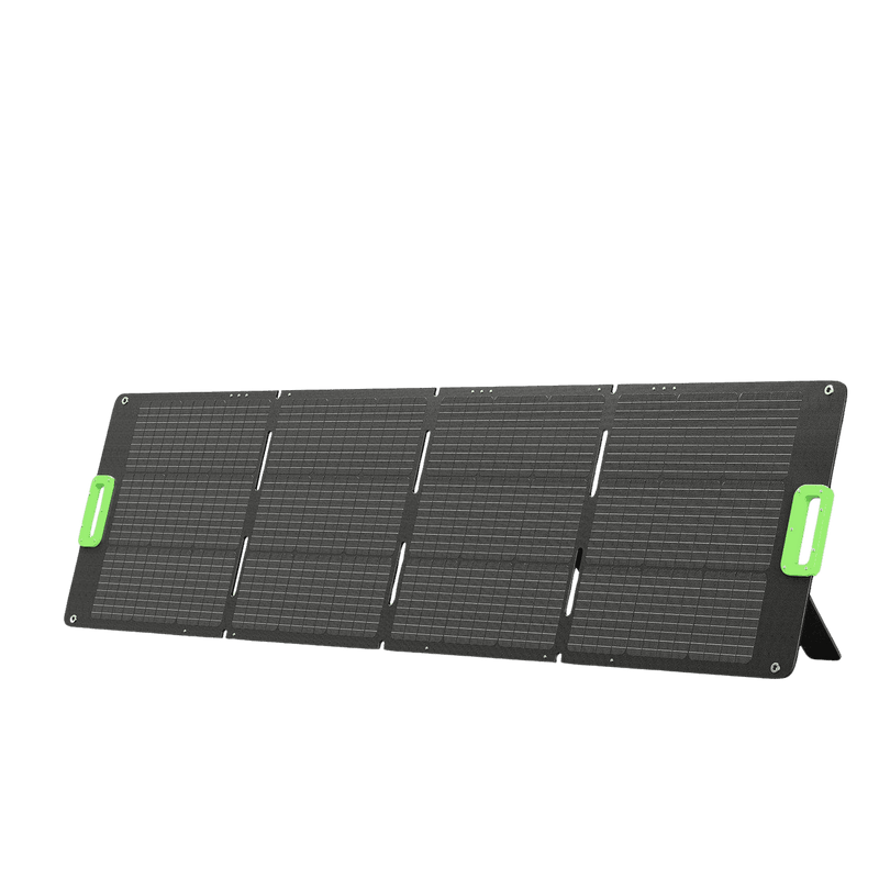 Product - Foldable solar panel with green accents on a transparent background