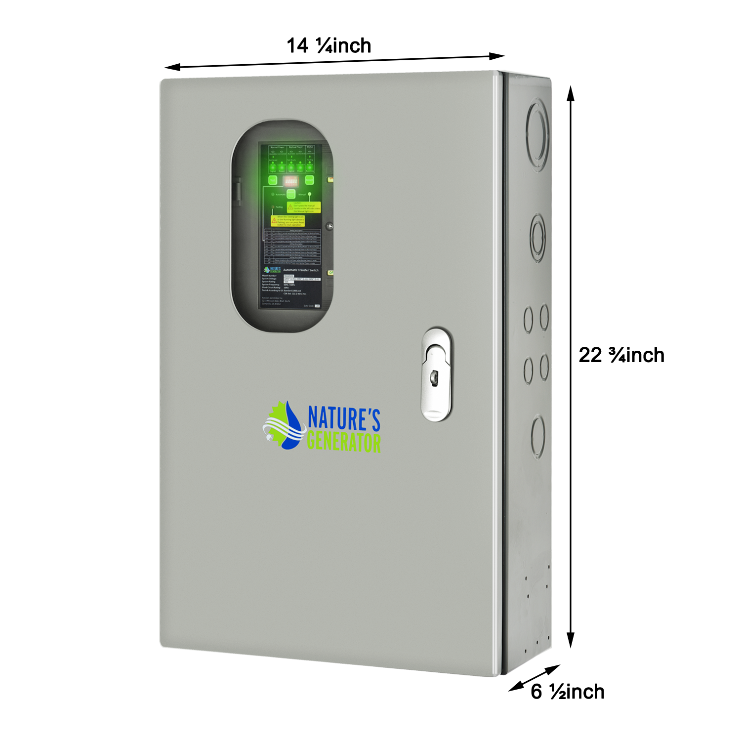 up to 16-Circuit 30A Automatic Generator Transfer Switch Dimension