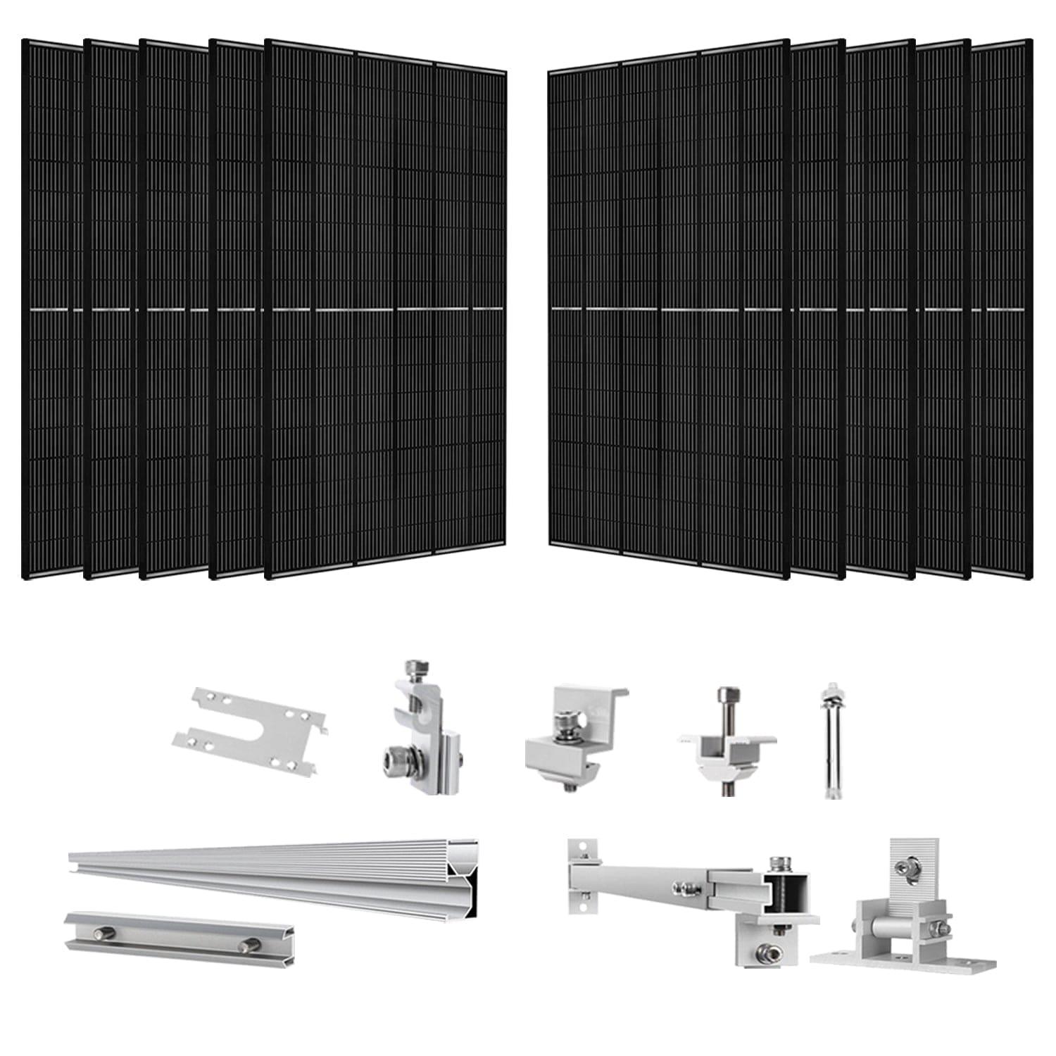 410 Watt Monocrystalline Solar Panel (10 Pack) With Solar Panel Mount Rack - Nature's Generator