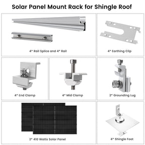 410 Watt Monocrystalline Solar Panel (2 Pack) With Solar Panel Mount Rack - Nature's Generator