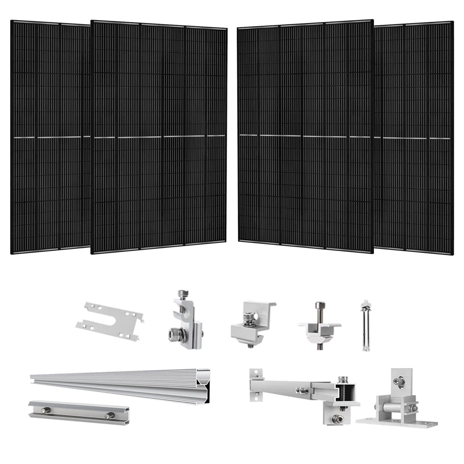 410 Watt Monocrystalline Solar Panel (4 Pack) With Solar Panel Mount Rack - Nature's Generator