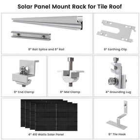 410 Watt Monocrystalline Solar Panel (4 Pack) With Solar Panel Mount Rack - Nature's Generator