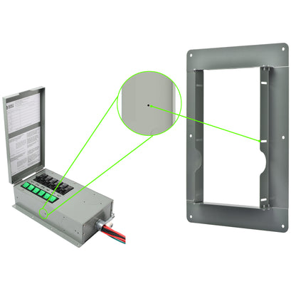 Product - Electrical panel with cover removed, showing wiring and components on a white background.