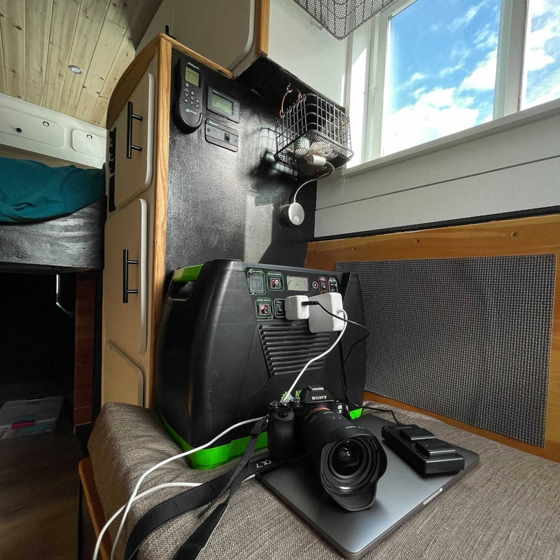 Elite 3600 Help Center - Scene Nature's Generator Elite charging Laptop and Camera 18