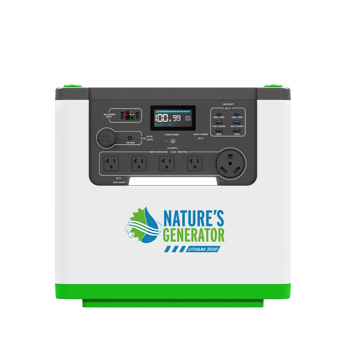 120V 3600W LiFePO4 Solar Power Station - Nature's Generator Lithium 3600 