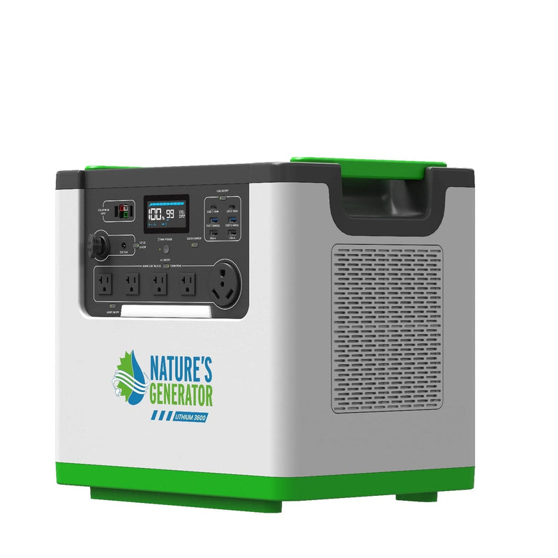 Lithium 3600 Help Center - Product 
Solar and Wind Energy Power Station Lithium 3600 Right - Nature's Generator 7