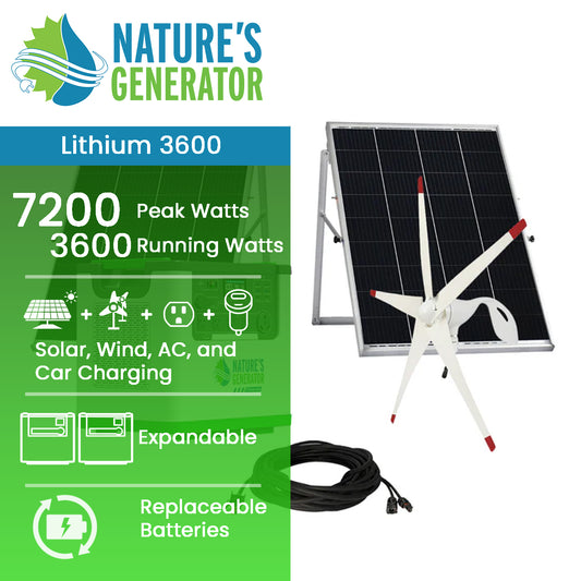 Lithium 3600 Solar and Wind Generator Hover