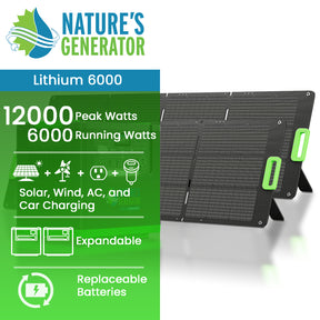 Lithium 6000 and 2x 200W Folding Solar Panel Hover Image