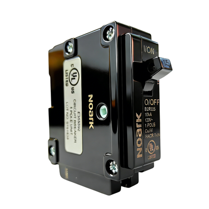 Black electrical circuit breaker with 'Noark' branding on a white background