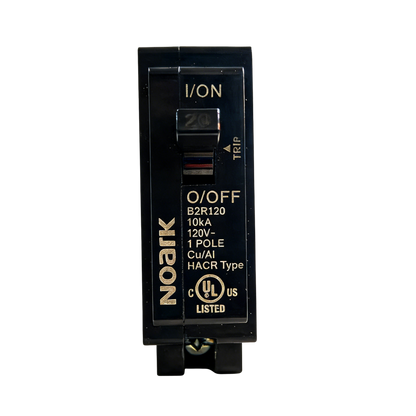 Miniature Circuit Breaker – 1-Pole, 20A, 120V UL 489 front view on a white background