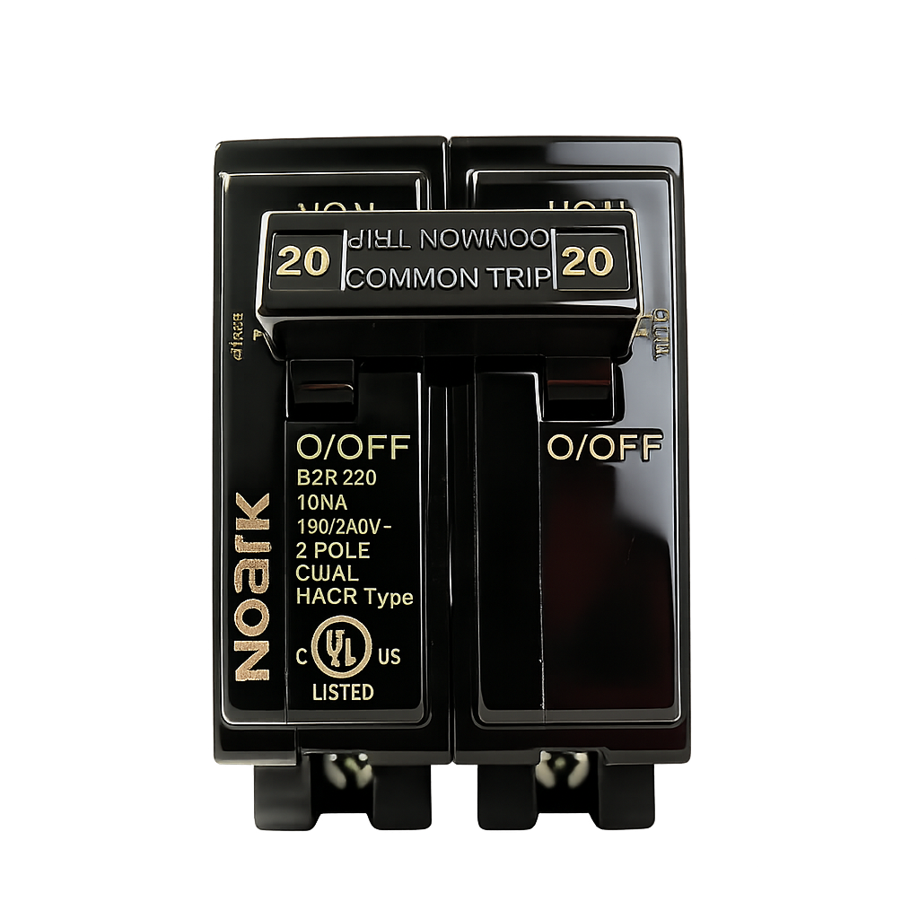 Electrical breaker with 'Noark' branding on a white background