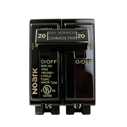 Electrical breaker with 'Noark' branding on a white background