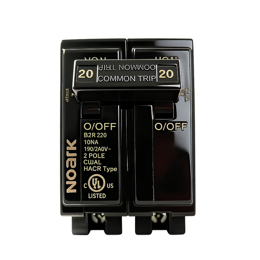 Electrical breaker with 'Noark' branding on a white background