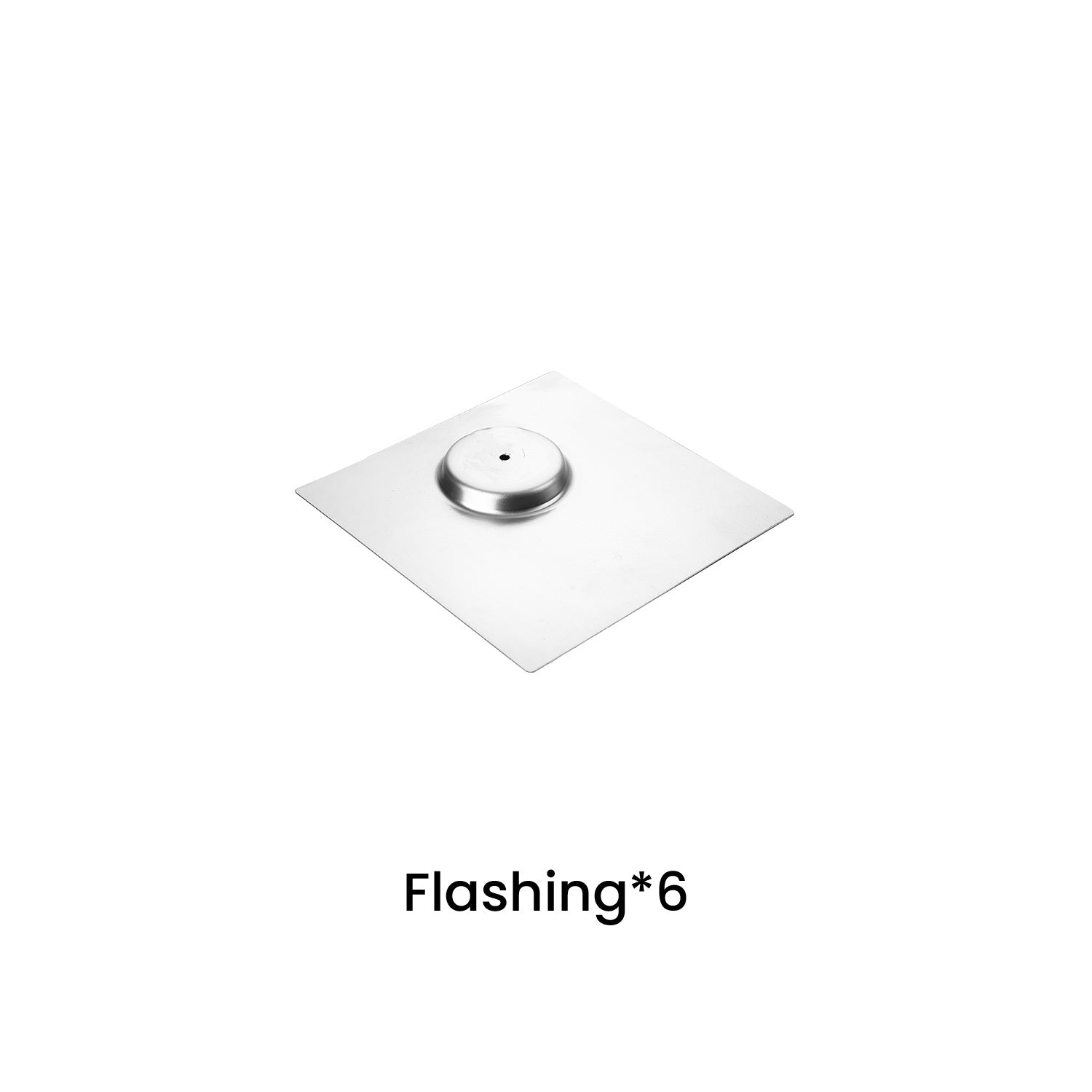 Small round metallic object on a white square platform with 'Flashing*6' text below.