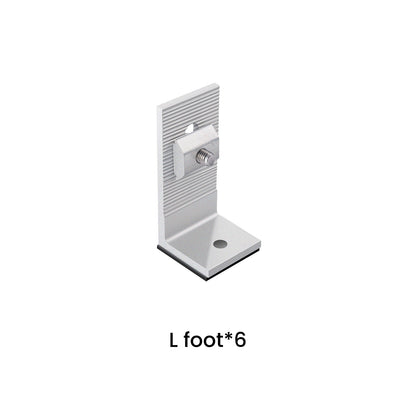 Metal bracket on a white background with text 'L foot*6'.