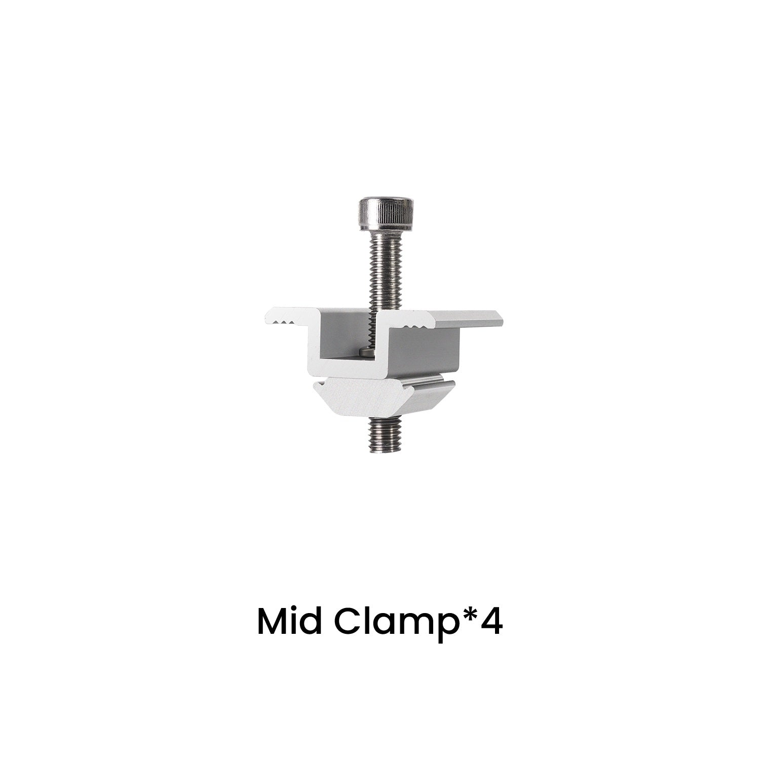 Metal mid clamp on a white background with text 'Mid Clamp*4'.