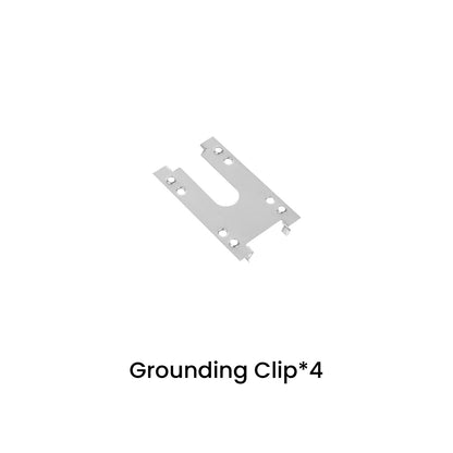 Metal grounding clip on a white background with text indicating quantity.