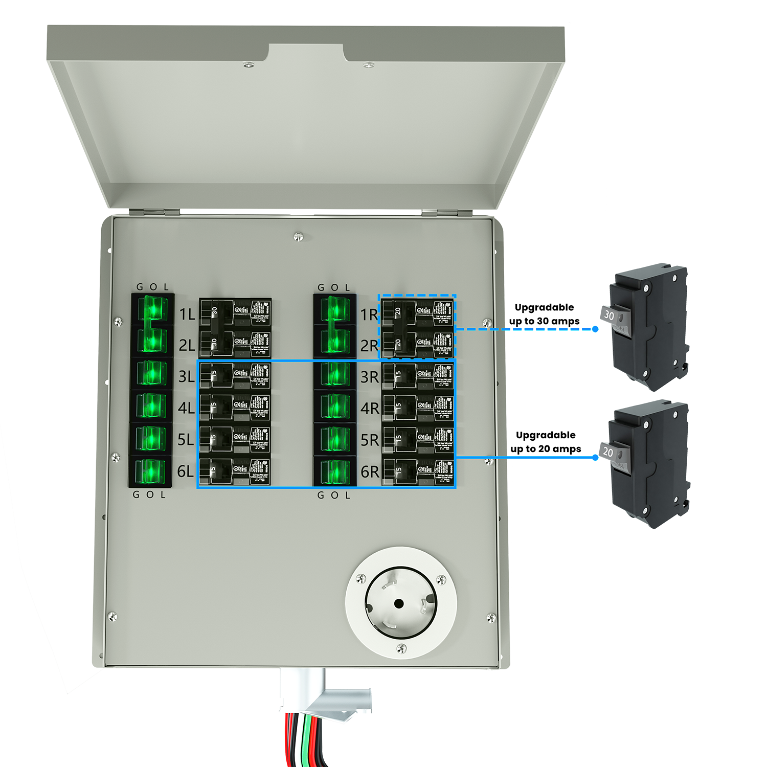 Natures Generator 12 Circuits 120V 50A Non-Automatic Power Transfer Switch