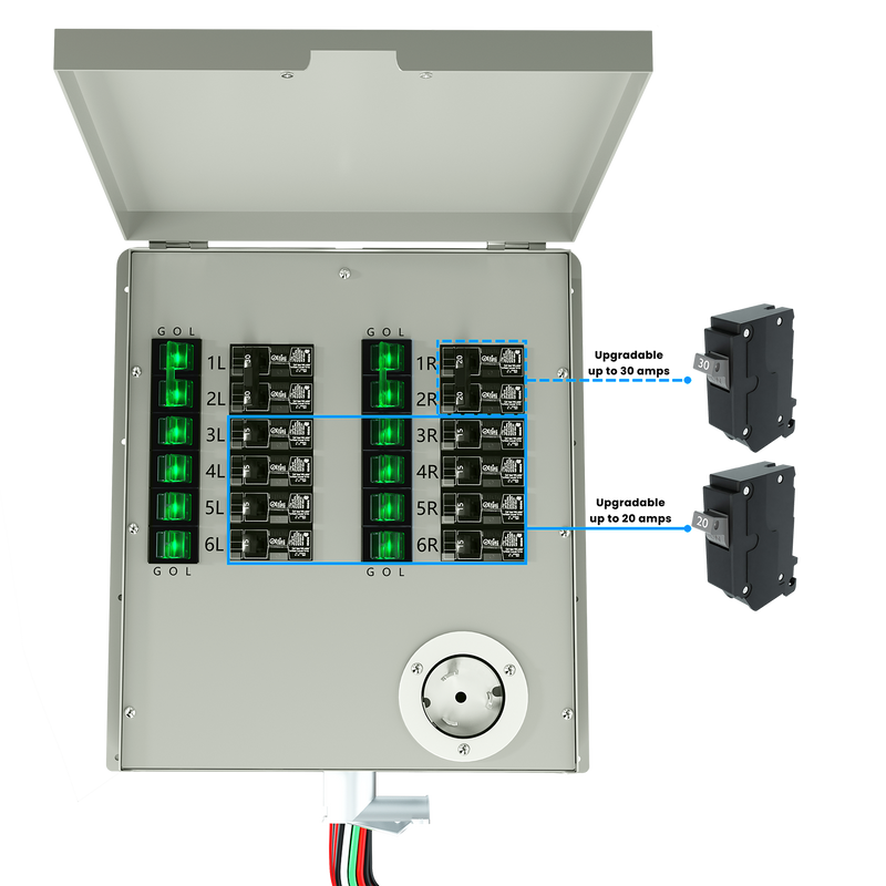 12-Circuit 120/240V 50A Non-Automatic Transfer Switch - Product - Natures Generator 12 Circuits 120V 50A Non-Automatic Power Transfer Switch 10