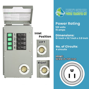 Nature's Generator Power Transfer Switch 4-Circuit Hover