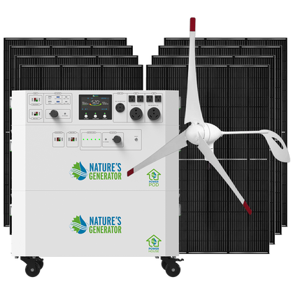 Product - Nature's Generator Powerhouse and Power Pod with 8x 410W Rigid Panel and 350W Wind Turbine
