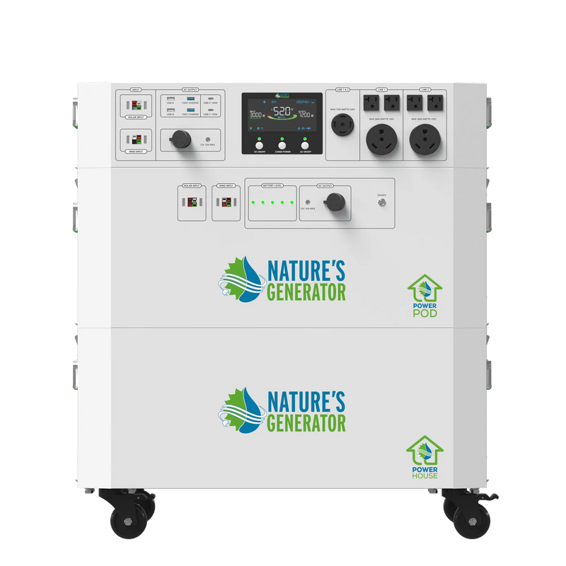 Powerhouse Help Center - Product_White power station with 'Nature's Generator' branding on a white background 7