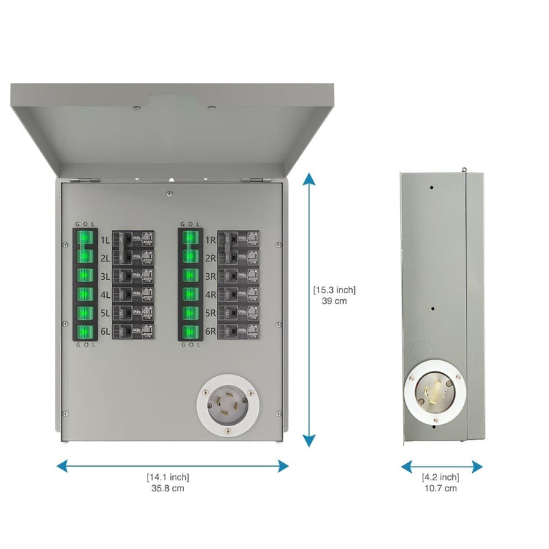 12-Circuit 120/240V 30A Non-Automatic Transfer Switch - Product - Nature's Generator 12 - Circuit 120/240V 30A Non - Automatic Power Transfer Switch - Nature's Generator 6