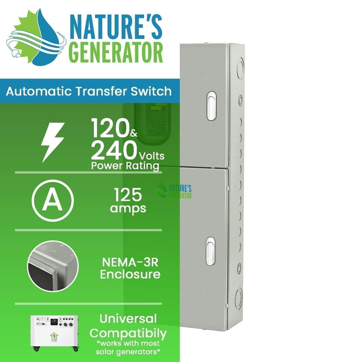 Solar Generator Switch 125A Automatic Transfer Switch | Solar Power Generator | Nature's Generator