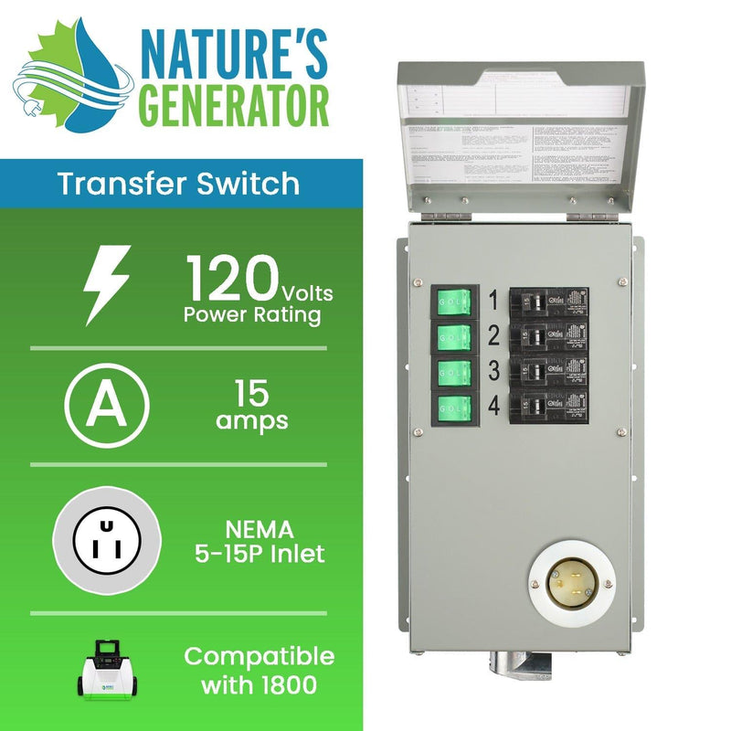 120V 15A 4-Circuit Non-Automatic Transfer Switch - Product - Nature's Generator Power Transfer Switch Kit - Nature's Generator 2