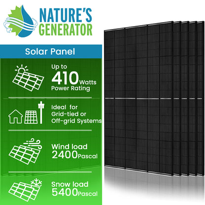 410W Solar Panel 10x with mounting kit