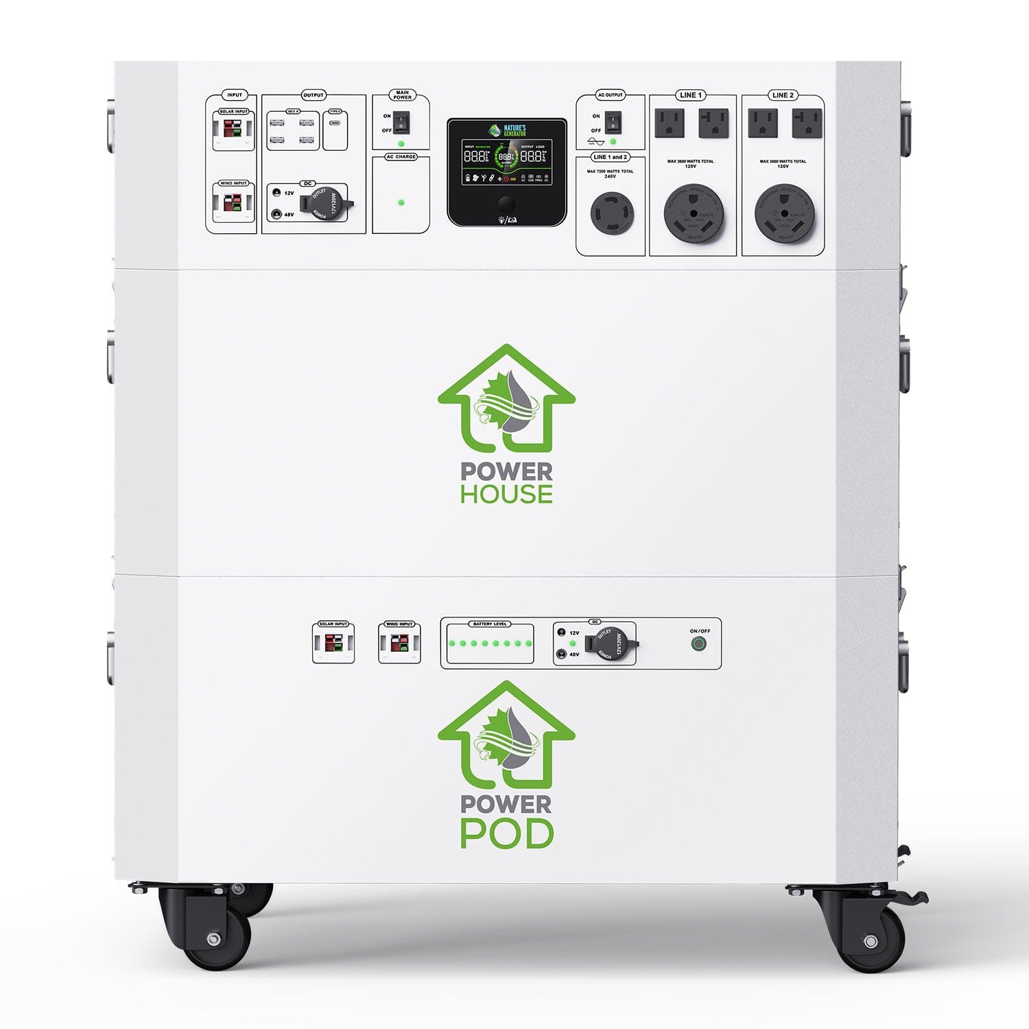 Nature's Generator Powerhouse And Power Pod Front View